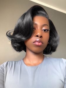 Butterfly Layered Cut Short Bob Wig 7*5 Lace Closure Wig - Image 2