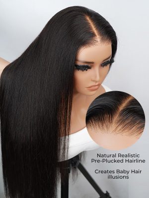 REAL HD Beginner Friendly Alipearl Glueless 5*7 Ready To Go Lace Wigs Silky Straight Pre Bleached Mini Knots