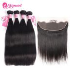 Straight 4 Bundles with 13*4 Lace Frontal Peruvian Human Hair - Image 7