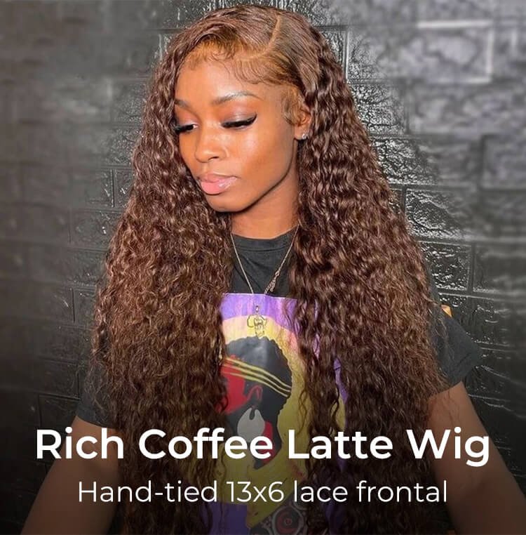 brown deep wave wig