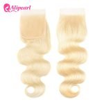 613 Blonde Body Wave 4x4 5x5 Inch Transparent Lace Closure - Image 5