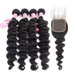 Alipearl Peruvian Human Hair 4pcs Loose Deep Wave with Lace Closure - Image 5