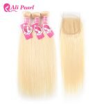 #613 Alipearl Hair 3 Bundles with Lace Closure Brazilian Straight Virgin Hair - Image 6