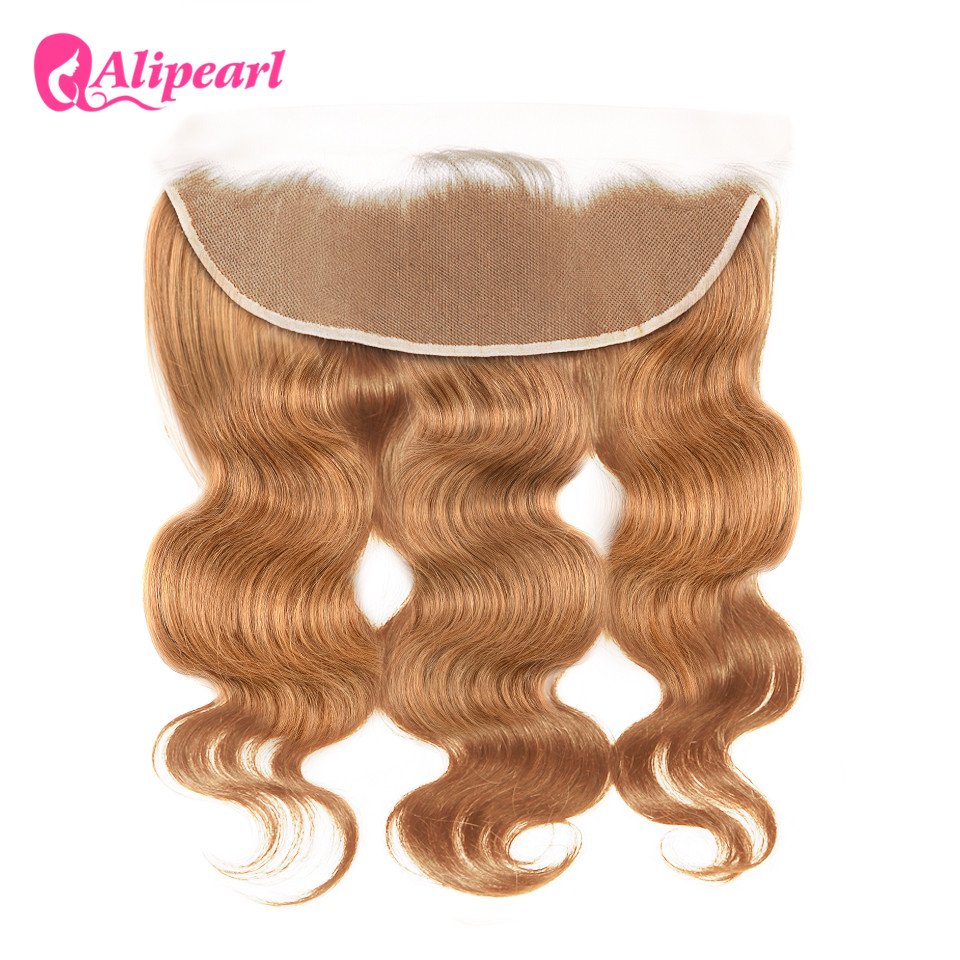 01_4_1 Body Wave Honey Blonde #27 Brazilian Color Hair 13*4 Lace Frontal Closure - Image 1