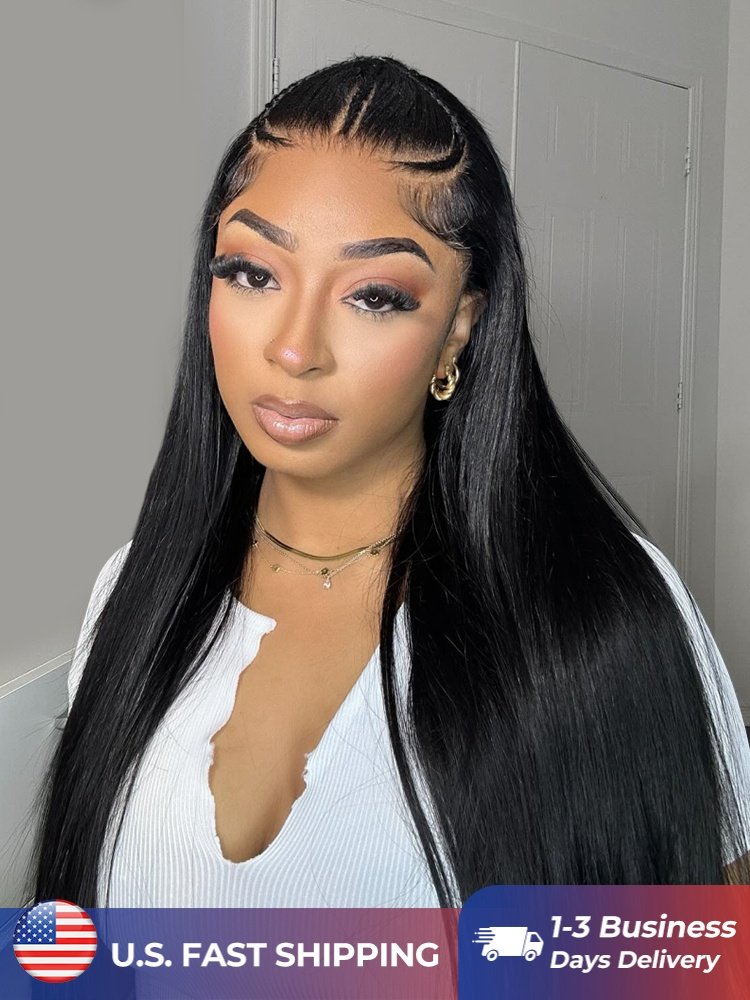 01_51_1 Glueless Pre Braided Wig Silky Straight Hair 13x4 PreMax 3D Cap Wig With Mini Knots - Image 1