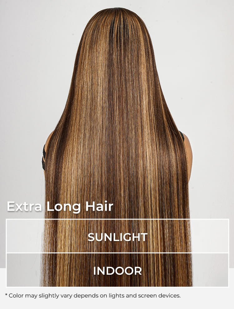 straight wig with highlights