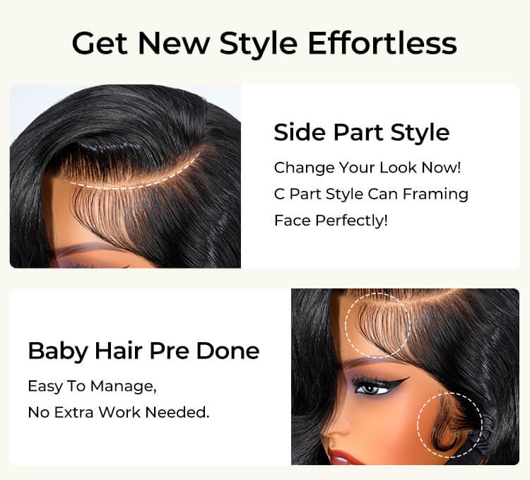 side part with curtain bangs