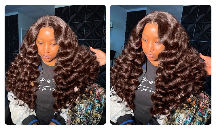 bouncy loose wave lace frontal wig