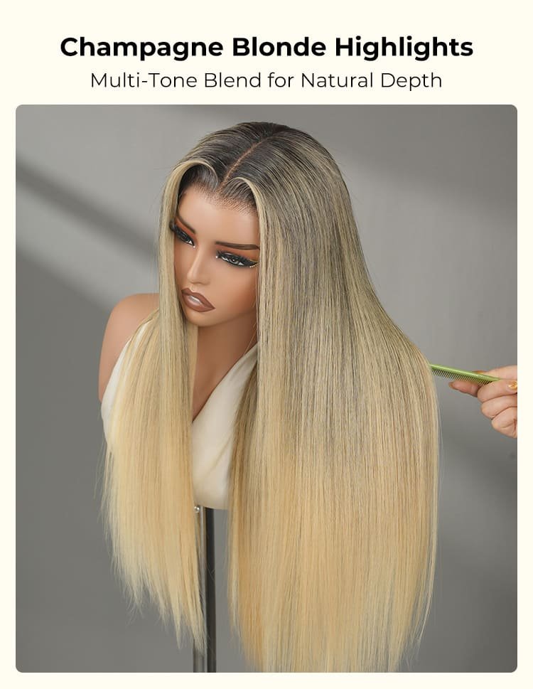 Champagne blonde highlights