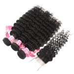 Alipearl Malaysian Virgin Hair 3 Bundles Deep Wave with 4*4 Lace Closure - Image 6