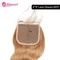 Body Wave Human Hair 4*4 Lace Closure With Bundles Honey Blonde #27 Color Hair - Image 4