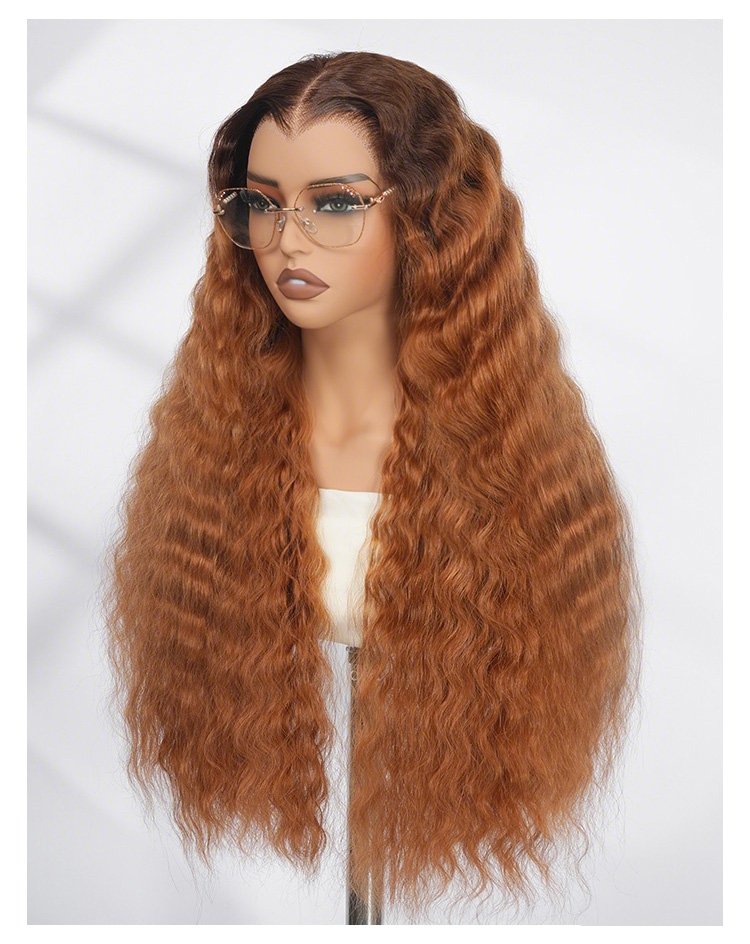 crimped deep wave lace frontal wigs human hair