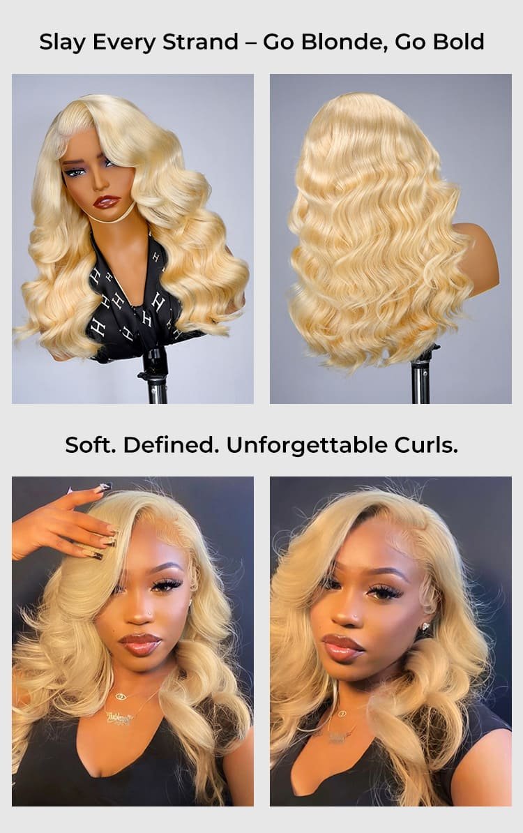 250% density bouncy blonde body wave lace wig