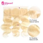 Invisible Knot Bleached 613 Blonde 13x4 13x6 Lace Frontal Preplucked With Baby Hair - Image 5
