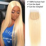 Alipearl Pure 613 Blonde Straight Human Hair 4x4 5x5 Super Thin LY Lace Closure