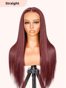 Premium Cherry Cola Red Hair Trendy Colored Human Hair Wigs - Image 3