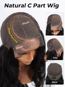 Pre Braided Side Part Body Wave 5*5 HD Lace Front Wig 250 Density - Image 6