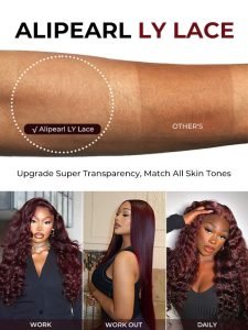Premium Cherry Cola Red Hair Trendy Colored Human Hair Wigs - Image 5
