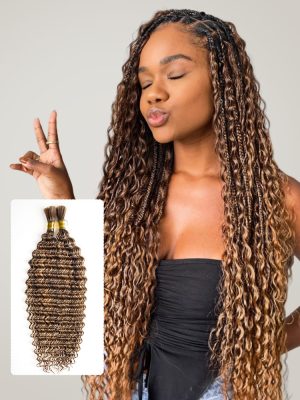 Deep Wave 4/27 Color Hair Bulk Human Braiding Hair No Weft 100g