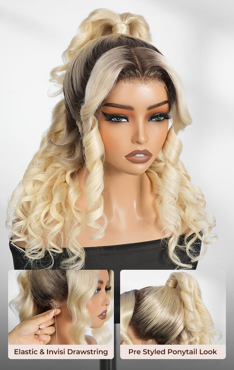 ombre body wave 360 lace frontal wig