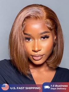 Short Brown Wigs Straight Hair #4 Brown Bob Glueless Wigs