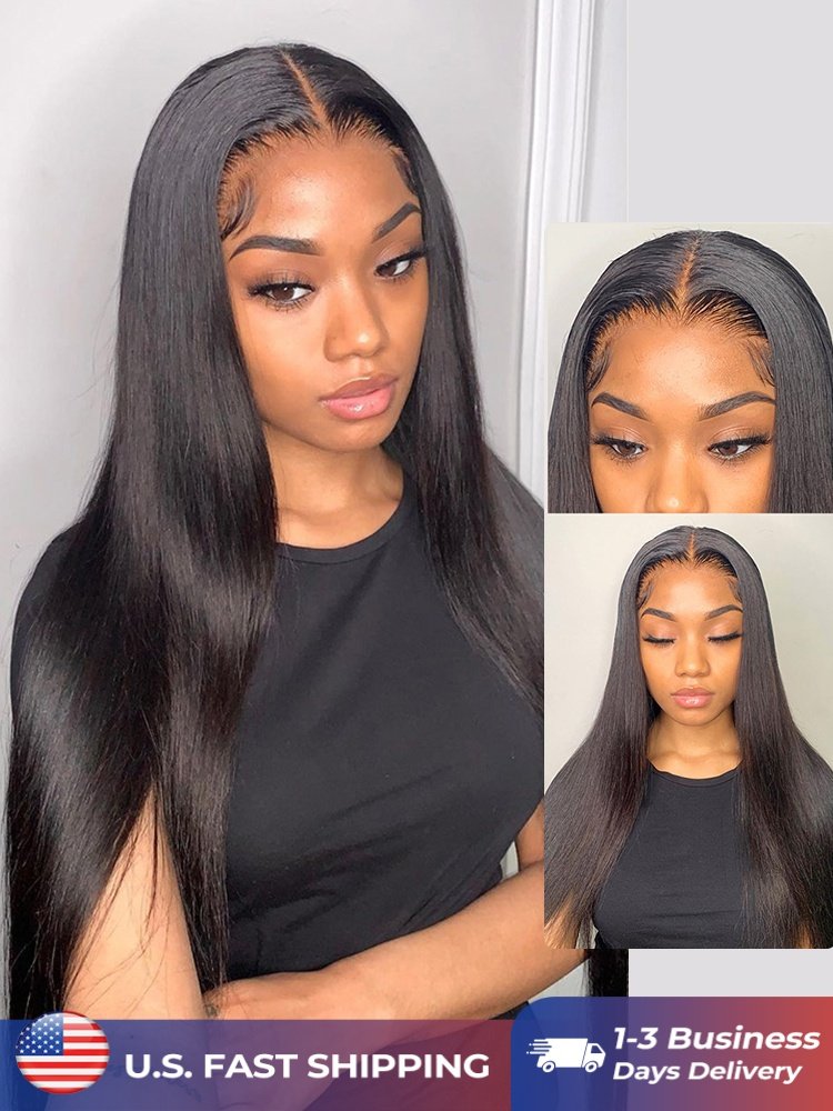 1-__1 Ship In 24 Hours - Glueless Ready To Go Straight Human Hair Wigs 180% Density Lace Front Wigs - Image 1