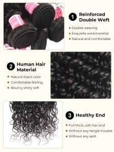 Alipearl Brazilian Hair 3 Bundles Natural Wave With 4*4 Lace Closure - Image 5