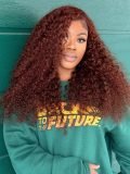 Alipearl Ready To Wear Reddish Brown Curly Glueless Human Hair Wig Pre Plucked With Baby Hair - Image 3