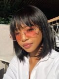 Short Straight Bob Wig With Bangs 5*5 Closure Wig - Image 10