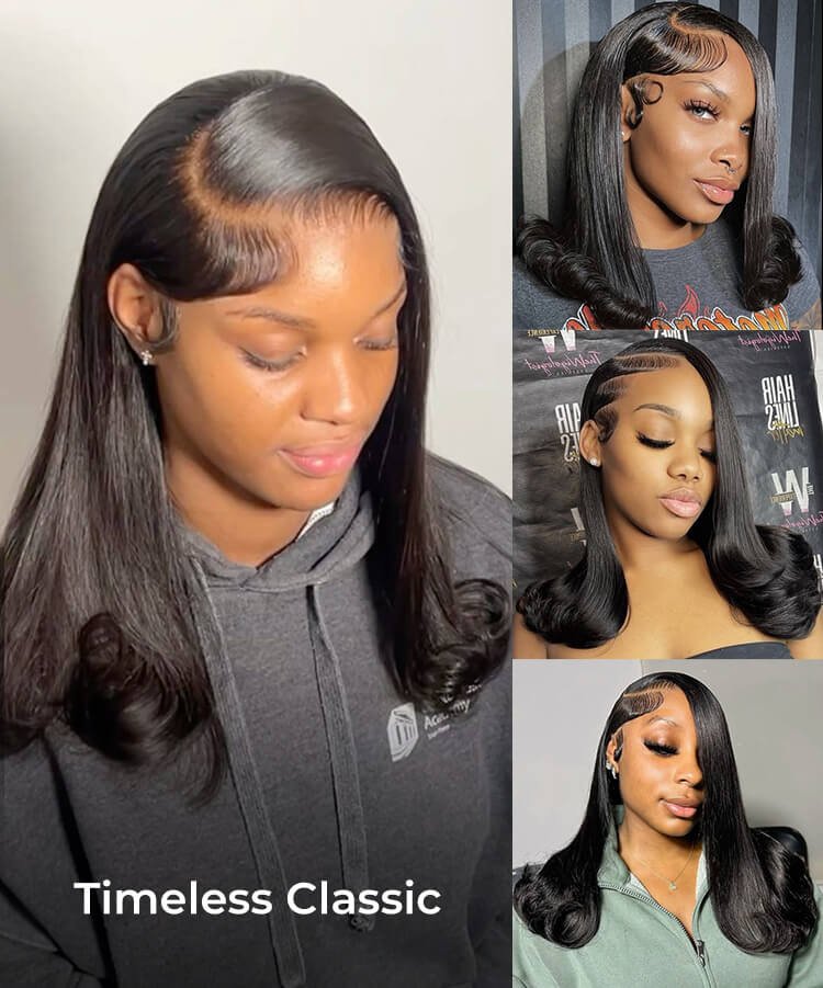 Short Wavy Flipped Ends Bob