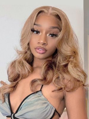 Color #6 Medium Brown Hair Lace Frontal Wigs Chestnut Brown Hair Wig