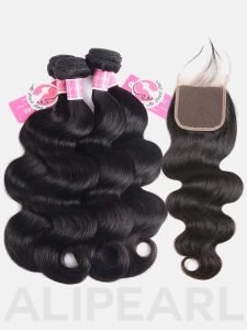 Brazilian Body Wave Virgin Hair 4pcs with Lace Closure Alipearl - Image 12