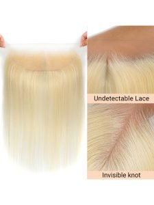 Alipearl Blonde Virgin Hair Color 613 Straight Hair 3 Bundles With 13*4 Frontal - Image 3