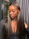 Straight Ombre Blonde Highlight M Hairline 13X6 Lace Front Wig - Image 8