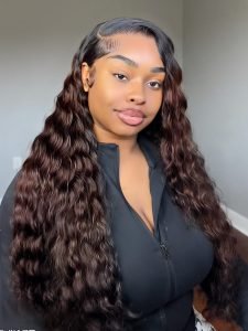 Side Part Brown Color Loose Deep 6*8 HD Lace Pre Plucked Ready To Go Wigs - Image 3