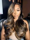 Highlight Kash Doll Curls Layered Cut Loose Body Wave 13x4 Lace Frontal Wig - Image 9