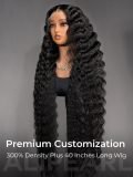 40 Inches Voluminous Loose Deep Wave HD Lace Frontal Wig Super Long Human Hair 300% Density - Image 5