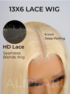 40 Inch Long Blonde Wigs 300% Density 613 Straight Human Hair Wigs 13x6 Lace Front Wig - Image 5