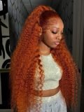 Ginger Orange Deep Wave 13x6 Lace Frontal Wig Parting Max Natural Hairline - Image 11
