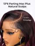 Glueless Highlight Wig Red Burgundy Side Part Body Wave 13x6 Lace Frontal Wig Human Hair - Image 3