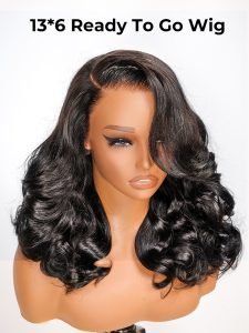250% Density Layered Double Drawn Body Wave Hair 13u00d76 Ready To Go Frontal Wig Pre Bleached - Image 2
