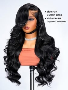 Kash Doll Curls Layered Cut Body Wave 13x4 Lace Frontal Wig Pre Cut & Bleached - Image 3