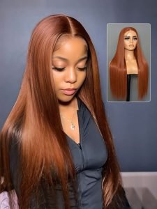 Black Widow Inspired Ginger Copper Wig 13u00d74 Front Wigs Trendy Colored Hair - Image 15