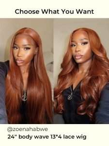 Black Widow Inspired Ginger Copper Wig 13u00d74 Front Wigs Trendy Colored Hair - Image 16