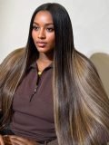 Straight Ombre Blonde Highlight M Hairline 13X6 Lace Front Wig - Image 2