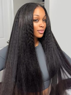 Yaki Straight 360 Glueless Lace Wig Ready To Go Natural Hairline