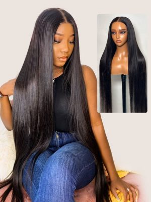 Long Straight Wig HD Lace Closure Wig Human Hair 24-40 Inches