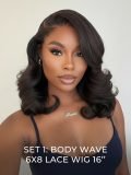 [Set Deal]$189= Layered Body Wave Drawstring Wig+Glueless Straight Bob - Image 3