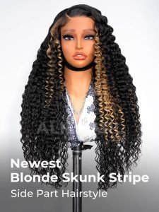 Pre Everything Side Part Highlight Deep Wave 13x4 Lace Wig Glueless