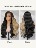 Side Part Blonde Highlight Body Wave 13x6 HD Lace Front Wig Skunk Stripe - Image 4